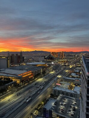 Aerial view - Modern and Sleek High Rise Walking Distance to Allegiant and LV Strip! (Las Vegas)