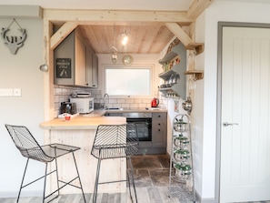 Fridge, electric kettle, toaster, cookware/dishes/utensils - Chalet Forte (Aberdovey)