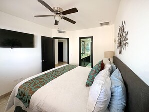 2 bedrooms, desk, iron/ironing board, WiFi