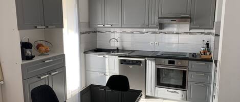 Microwave, oven, stovetop, dishwasher