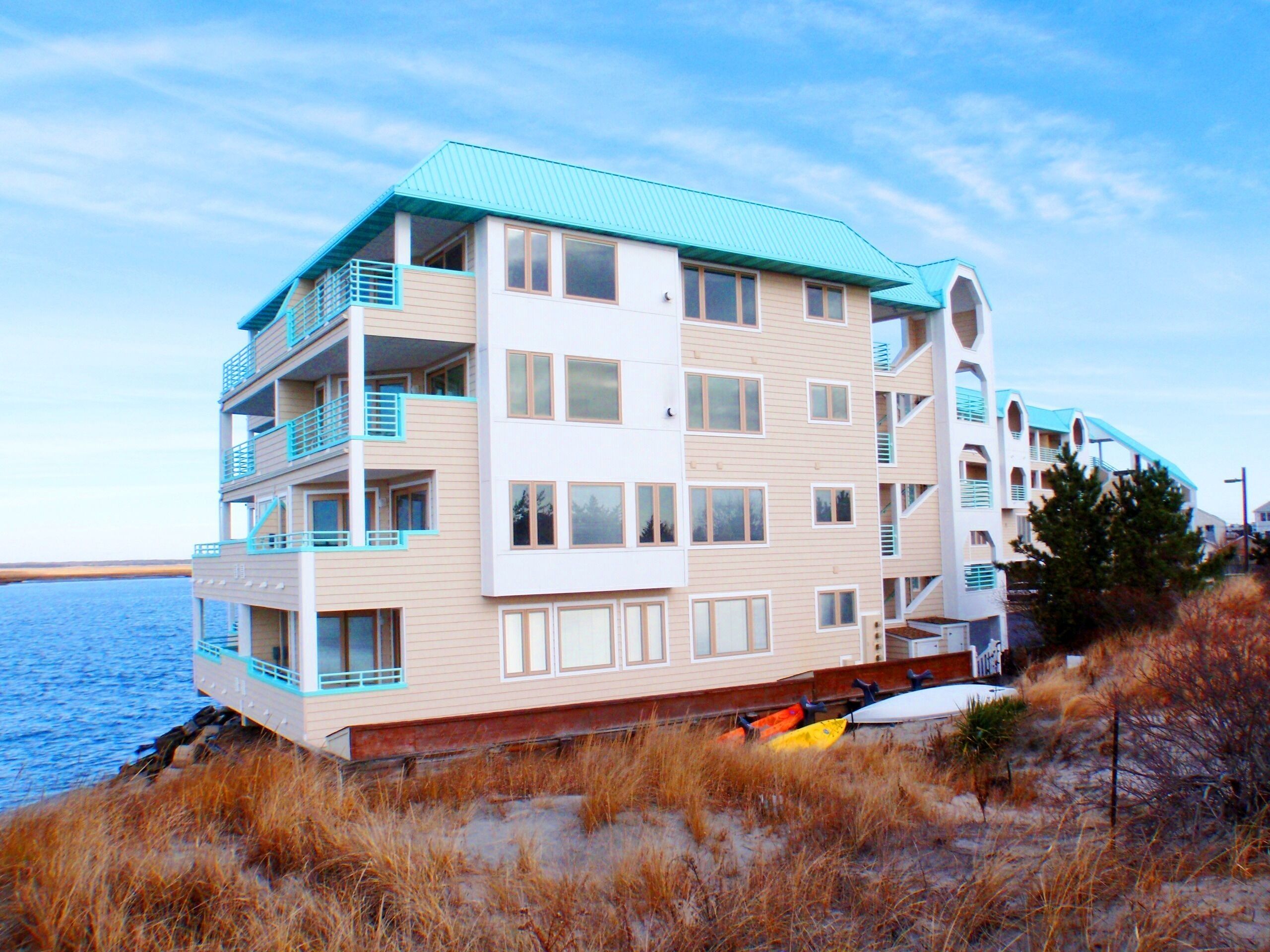 Ocean and Bay views from both inside and outside the unit.