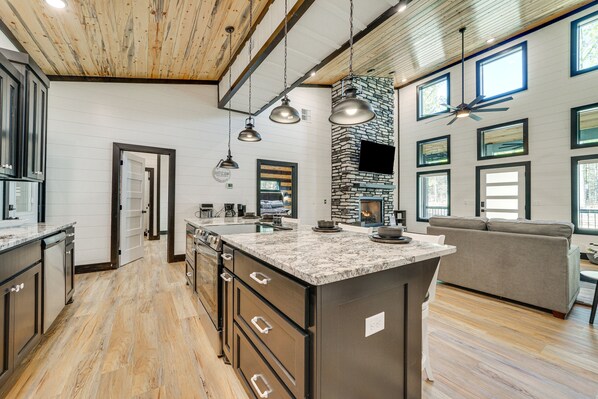 House (2 Bedrooms) | Private kitchen - Near New Casino: Broken Bow Cabin w/ Hot Tub (Broken Bow)