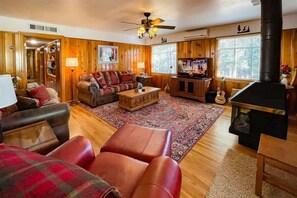 TV, fireplace, offices