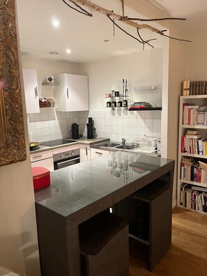 Fridge, microwave, oven, stovetop - Apartment Eiffel Tower / Trocadéro (Paris)