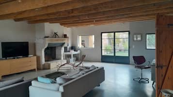 Smart TV, fireplace, computer monitors, printers