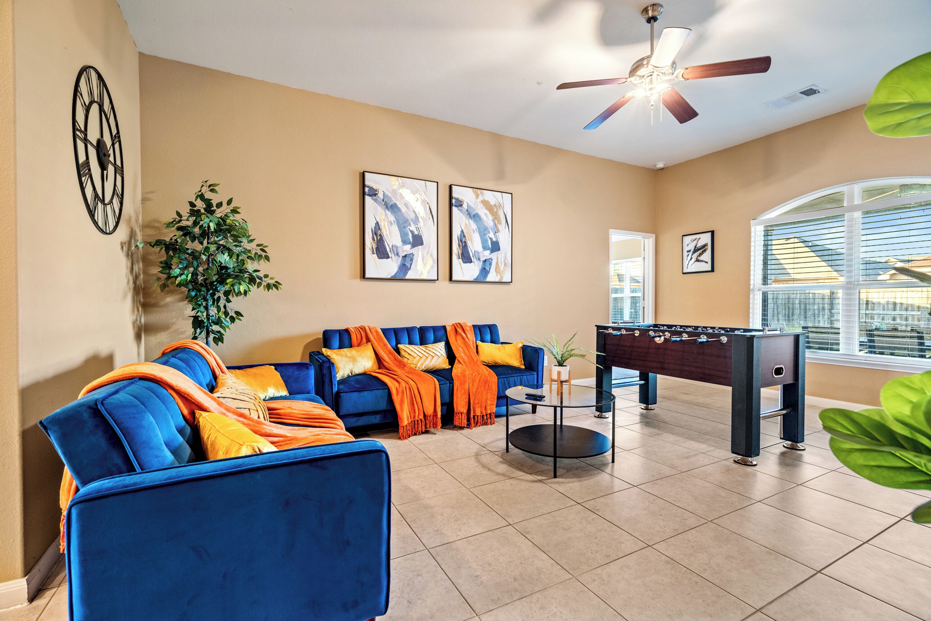 Smart TV, foosball, offices