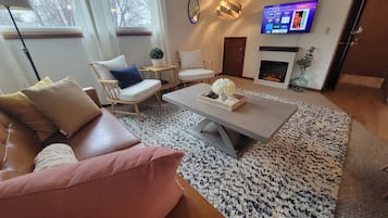 Smart-tv en een open haard
