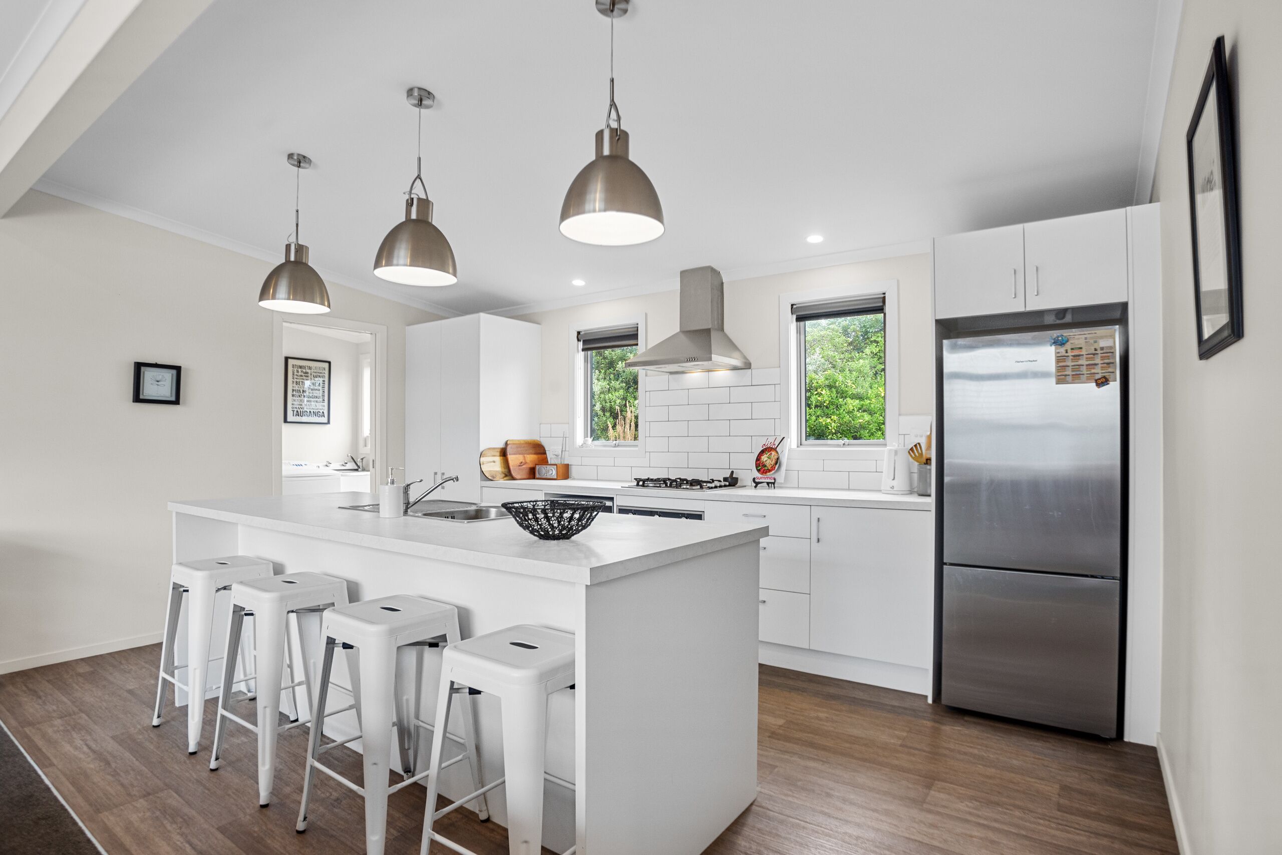 Fridge, microwave, dishwasher, toaster