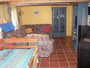 Fernseher, Kamin, Bücher