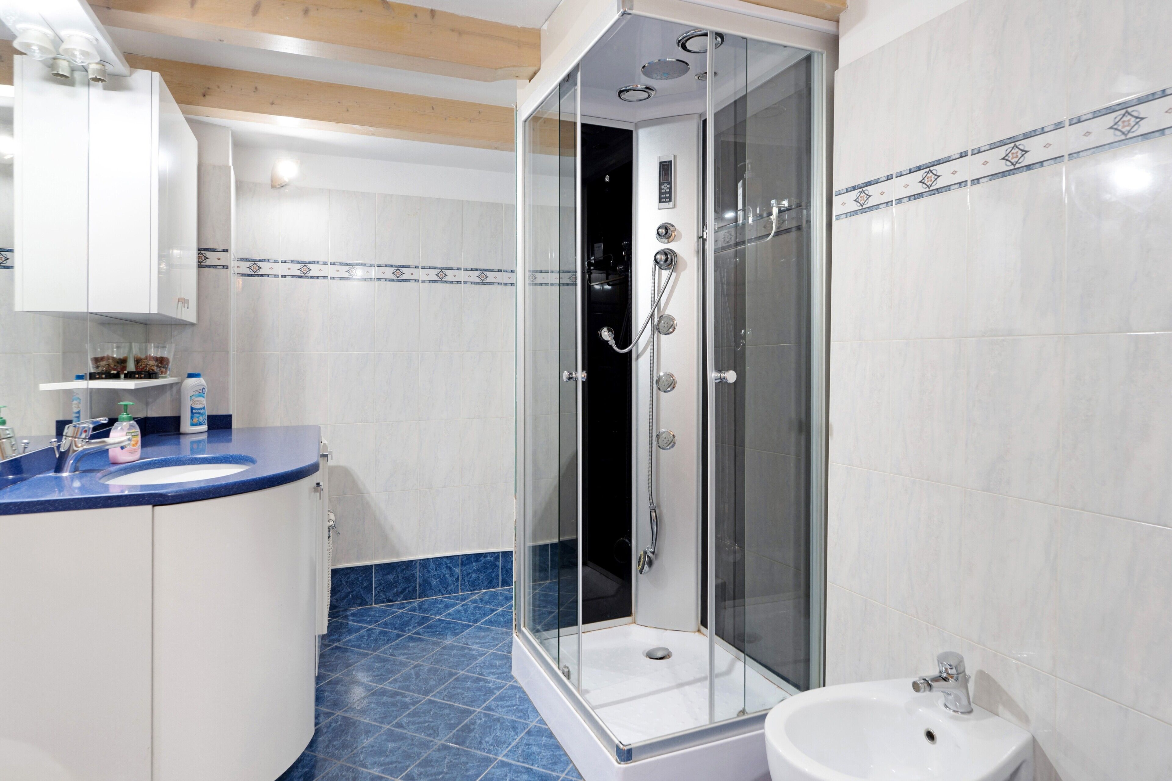 Dusche, Haartrockner, Handtücher