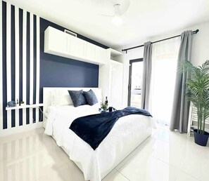 1 غرفة نوم ومكواة/لوح كي وواي فاي مجانًا وملاءات أسرّة