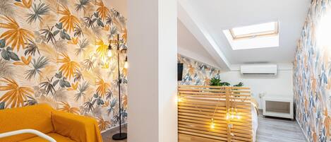 2 dormitorios, tabla de planchar con plancha, cuna de viaje y wifi