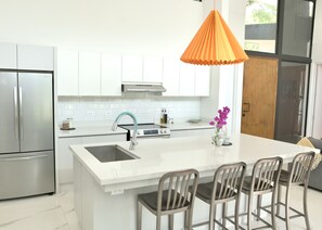 Fridge, microwave, oven, stovetop - Luxury Villa with High-Speed Wi-Fi, Salt Water Pool, Fire Pit & Roof Terrace!!  (Tamarindo)