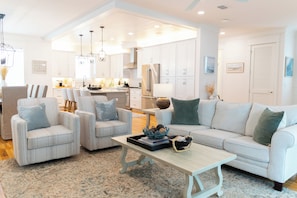 Smart TV, fireplace, foosball, books - Luxury 30A Beach House: Pool, Game Room, Bikes & free shuttle to the Beach! (Santa Rosa Beach)