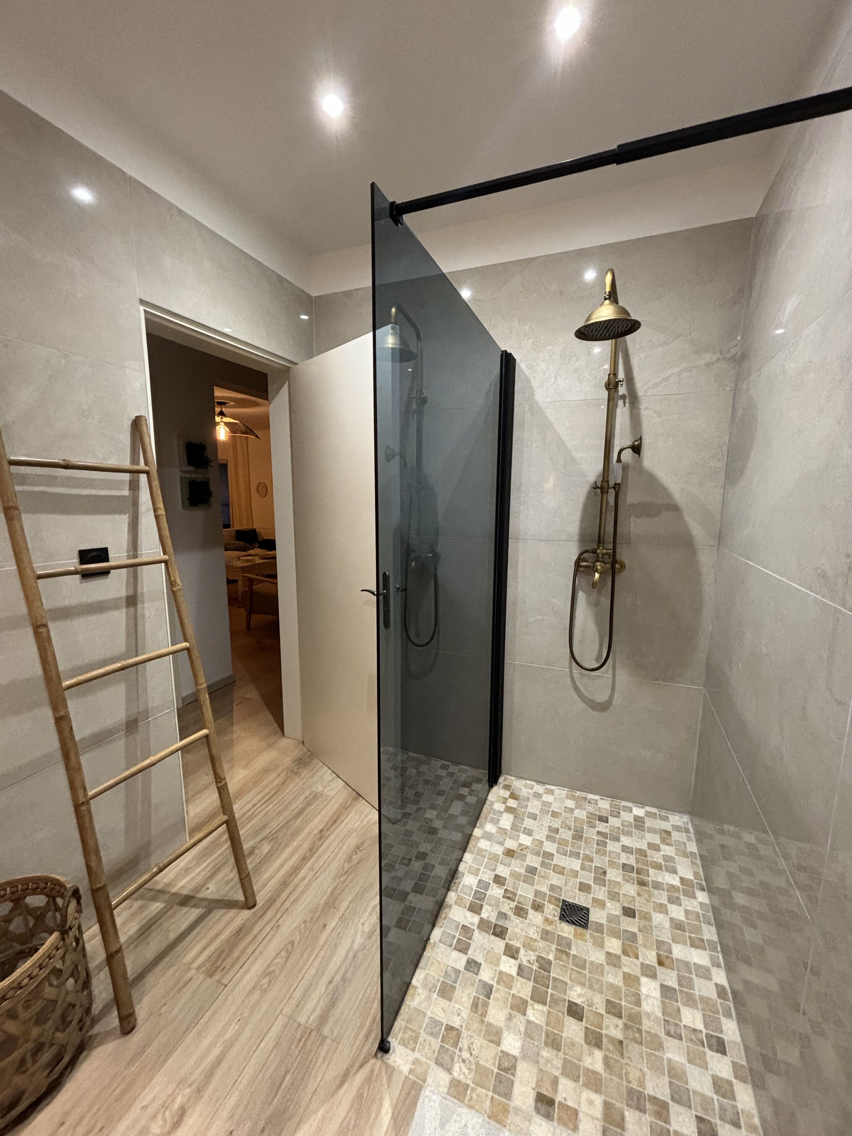 Dusche, Haartrockner, Bidet, Handtücher