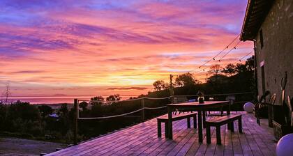 Chambre Avec vue mer Dans L'éco-lodge de Carbonaccio