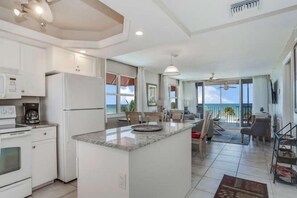 Condo, 2 Bedrooms | Private kitchen | Fridge, oven, coffee/tea maker, toaster - Beach Villas # 201 - Bogo24 2 Bedroom Condo by RedAwning (Fort Myers Beach)