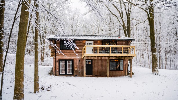 Unclassified image, 1 of 28, button - Secluded Naples Cabin w/ Deck & Stream Views (Naples)