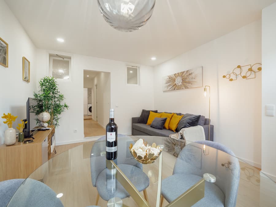 Design Apartment | Living area | 42-inch flat-screen TV with cable channels