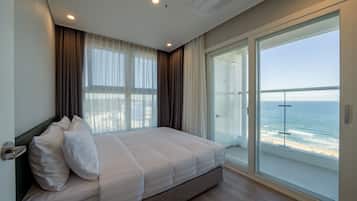 Superior-Doppelzimmer, 2 Schlafzimmer, Meerblick | Kostenloses WLAN, Bettwäsche