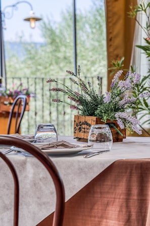 Outdoor banquet area