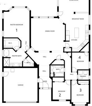 Floor plan - Private w/ 4 Kings or 7 total beds & Pool/Hot Tub! (Glendale)