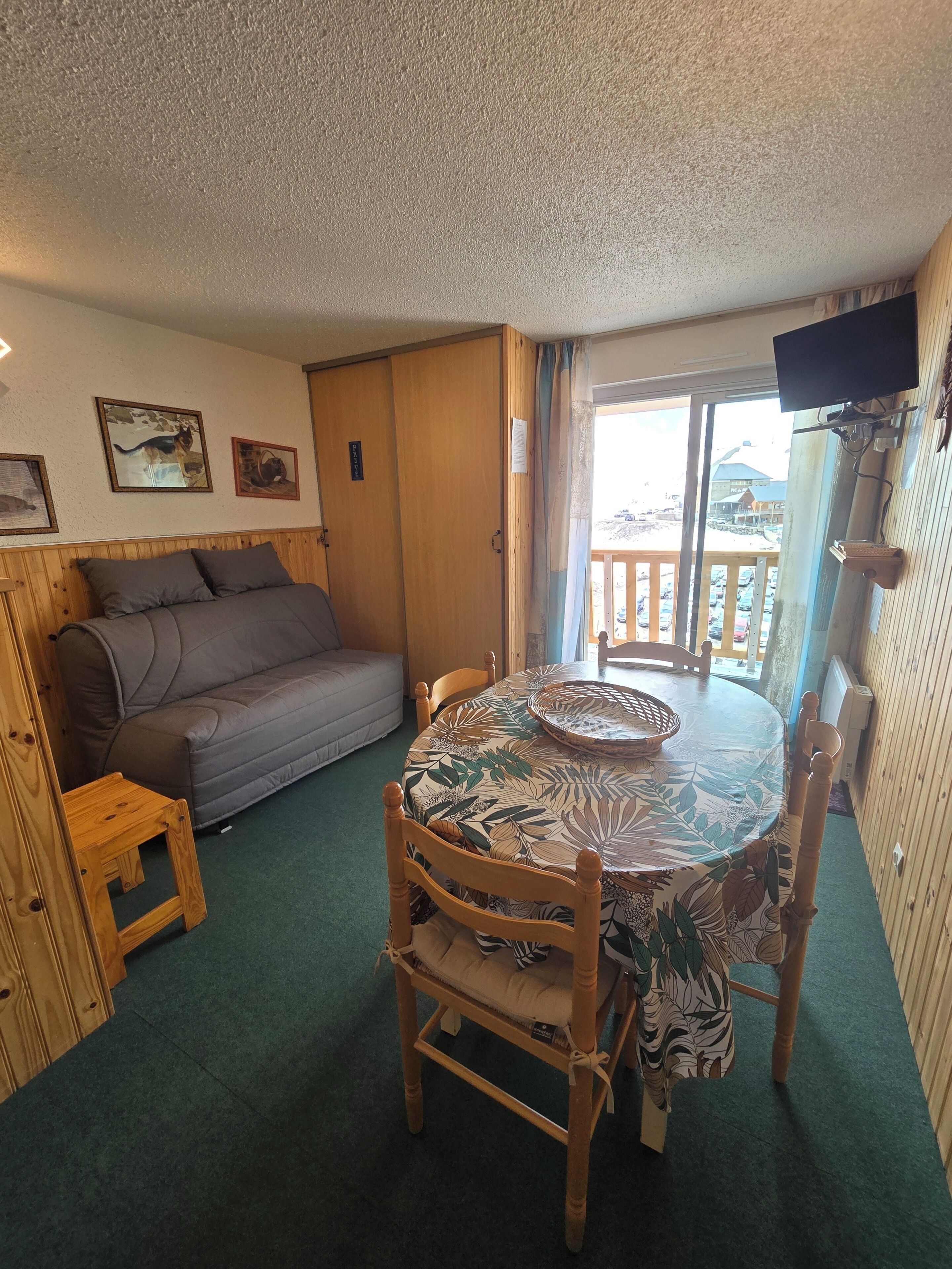 Télévision, lecteur de DVD, livres