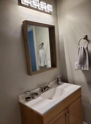 Towels, soap, shampoo, toilet paper