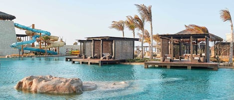 6 outdoor pools, open 8:00 AM to 10:00 PM, cabanas (surcharge)