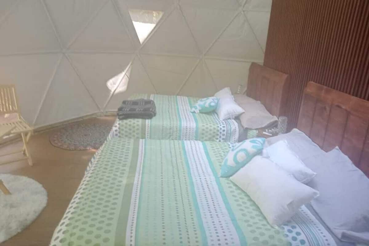 Family Tent | Hypo-allergenic bedding available, down comforters, blackout drapes