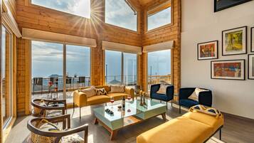 32-inch flat-screen TV with satellite channels