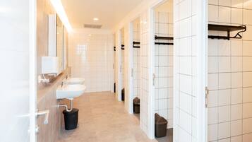 Shower, free toiletries, hair dryer, slippers