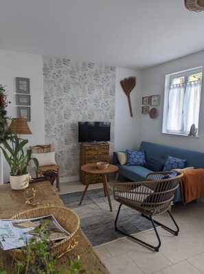 TV, books - Gîte La Maison de la Perrière au Coeur D'une Petite Cité de Caractère du Perche (Belforêt-en-Perche)