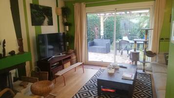 TV, fireplace, video games, table tennis