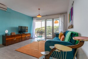 Luxury Apartment | Living area | Smart TV - Your Retro Beach Front Hideaway in Salou (Salou)