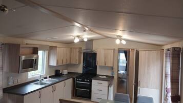 Fridge, microwave, oven, electric kettle