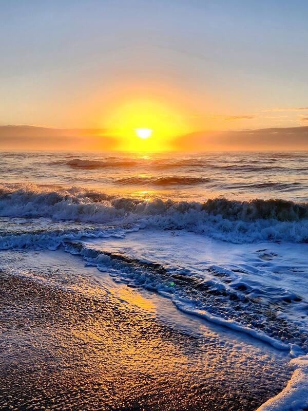 On the beach, sun loungers, beach towels