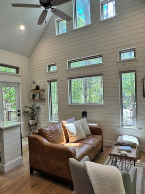 Smart TV, fireplace, DVD player, books - Entire Modern Cabin on 40+ acres, 10 mins from Tryon Equestrian Center TIEC (Rutherfordton)