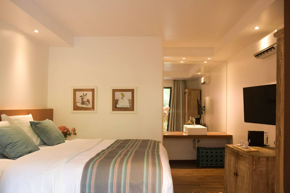 Zweibettzimmer, Gartenblick | 1 Schlafzimmer, hochwertige Bettwaren, Daunenbettdecken