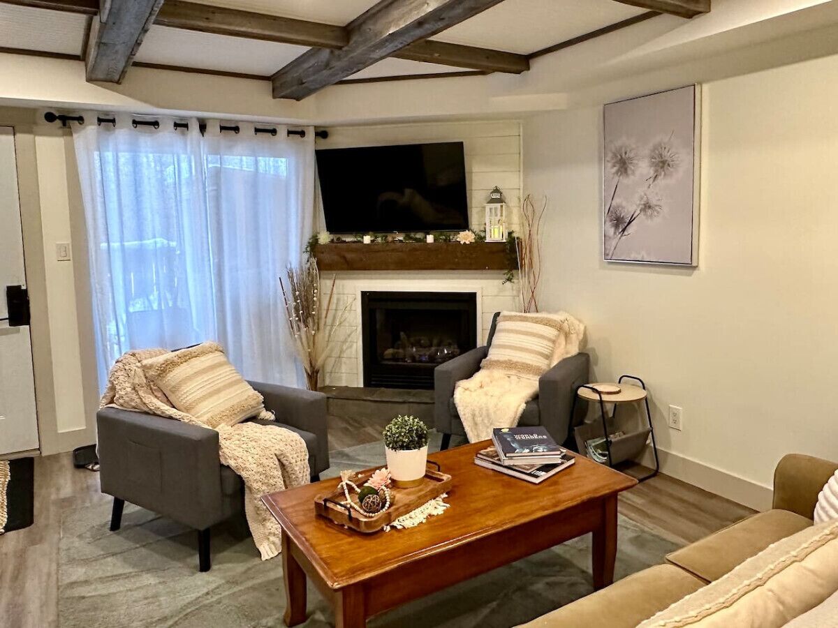 Smart-TV, Kamin, Bücher