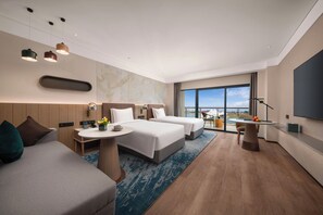 豪華房 2張雙人床 江景 | 羽絨被、迷你吧、房內夾萬、手提電腦工作空間