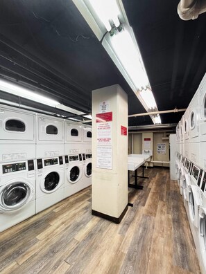 Convenient laundry facilities offer washing machines and dryers for guest use.