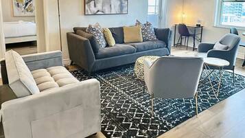 TV, fireplace, offices