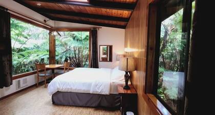 Tropical 1-bedroom cabin. Six minute drive to Hawaii Volcanoes National Park.