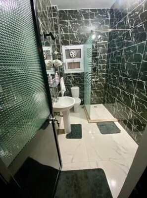 Bathroom - 819. 2BR Townhouse, Sofa Bed, TVs, 2 Baths, Garden (Sheikh Zayed City)