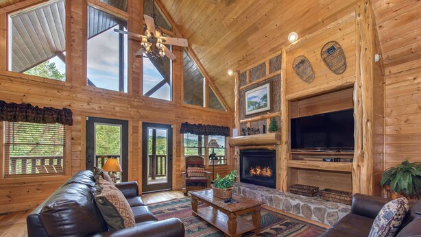 Unclassified image, 1 of 43, button - Cabin w/ Hot Tub, Theater & Views - Sleeps 22 (Sevierville)