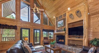 Cabin w/ Hot Tub, Theater & Views - Sleeps 22