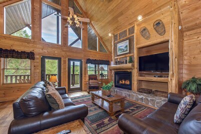 Cabin w/ Hot Tub, Theater & Views - Sleeps 22