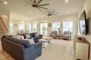 House, Multiple Beds, Pool Access, Partial Ocean View (Beach Haven) | Living area - 8 Bed 9 Bath Private Pool Grill Walk to Beach (Gulf Shores)