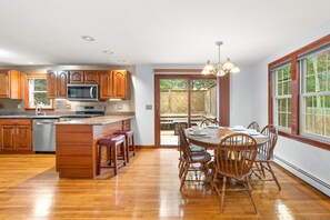 House, Multiple Beds, Hot Tub, Garden View | Private kitchen | Fridge, microwave, oven, stovetop - Falmouth Escape (East Falmouth)